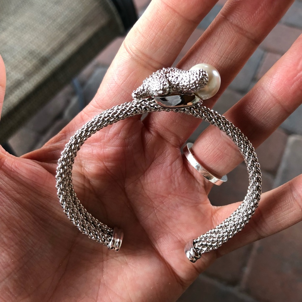 STARFISH AND PEARL SILVER BRACELET - Picture 3 of 5
